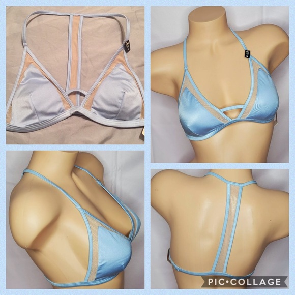 E10 Victoria Secret Pink Bikini Top XS light blue - Picture 1 of 7